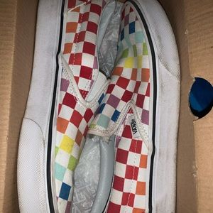 Rainbow checkered vans